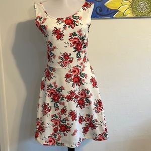 H&M divided fit and flair- flower print dress perfect condition